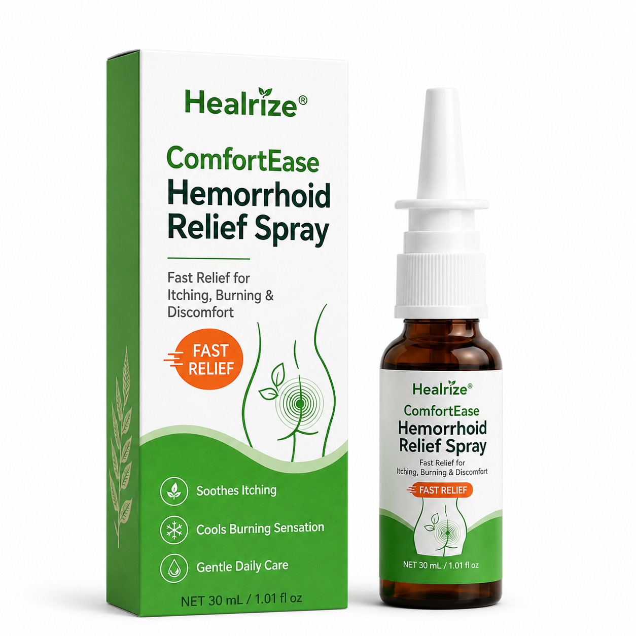 Healrize® ComfortEase Hemorrhoid Relief Spray 🌿 – Fast Relief for Itching, Burning & Everyday Discomfort