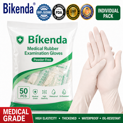 Bikenda® Individually Sealed Medical Gloves - Thickened High Elasticity & Oil-Resistant
