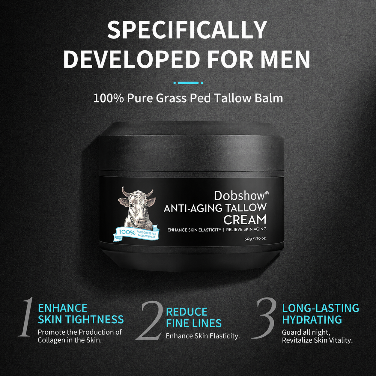 Dobshow®Non-Greasy Men's Face Cream – Daily Hydrating Moisturizer for Soft, Healthy-Looking Skin