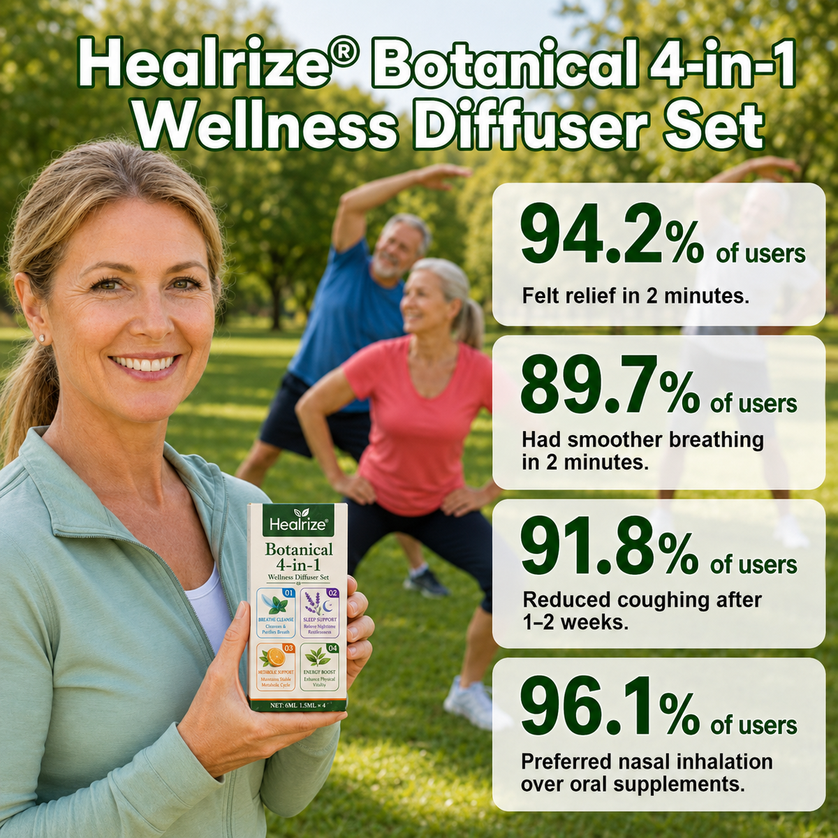 ✨Healrize® Botanical 4-in-1 Wellness Diffuser Set | 2-Min Instant Relief & 24/7 Care🗓️