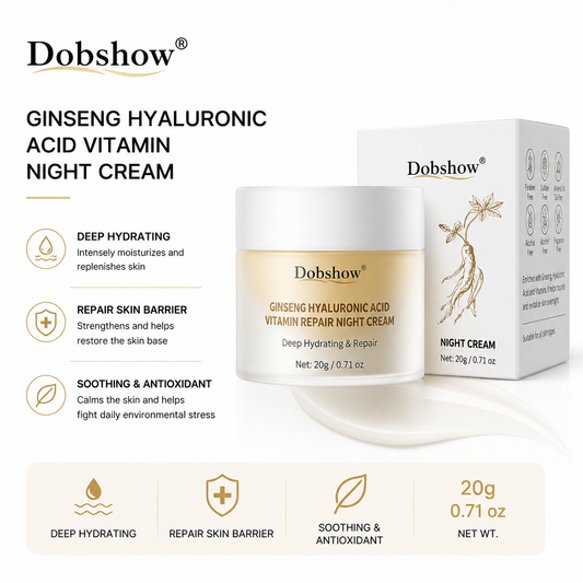 Dobshow®Ginseng & Hyaluronic Acid Night Cream – Hydrating Face Moisturizer with Vitamins for Overnight Nourishment