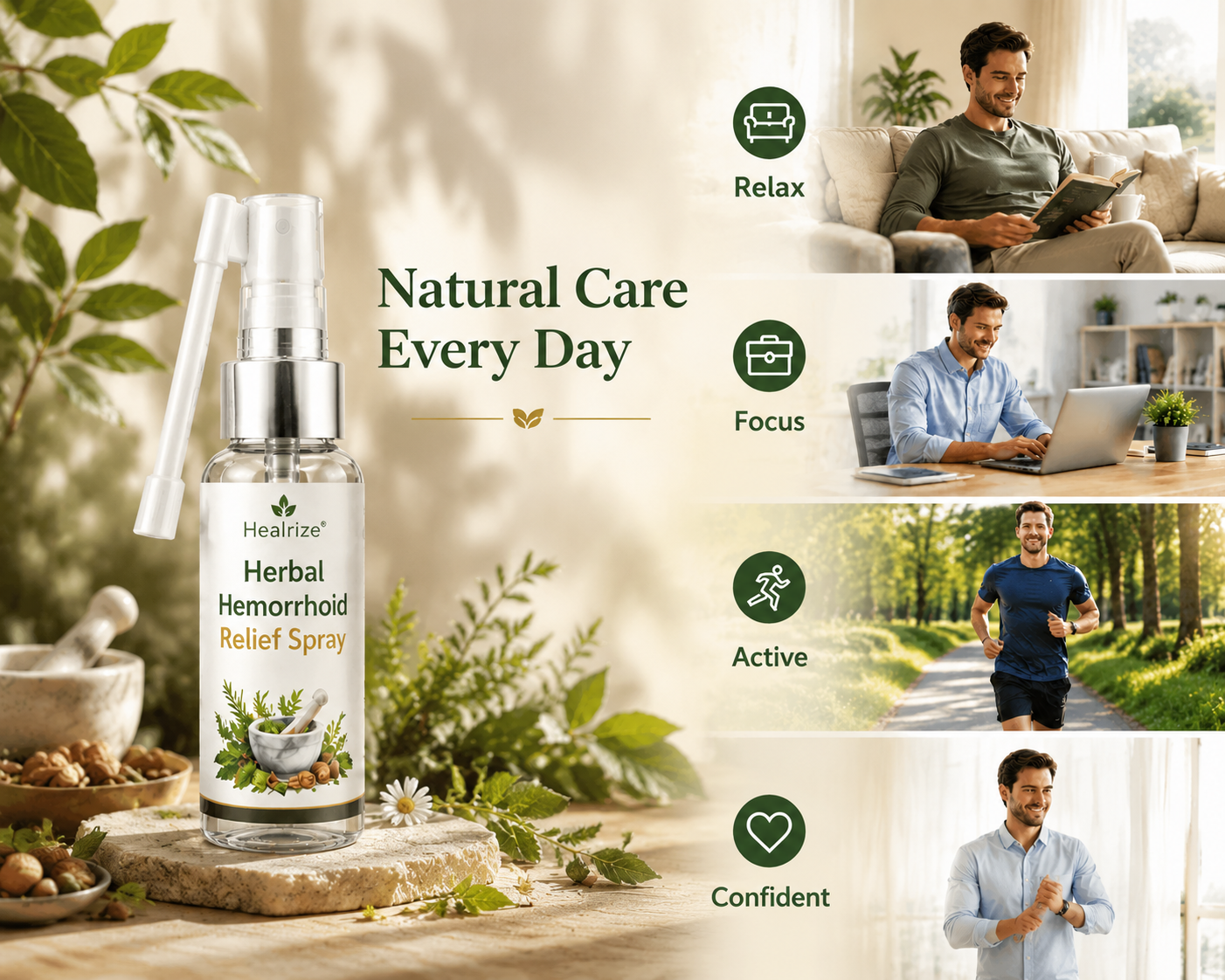 🔥Healrize® Herbal  Hemorrhoid Relief Spray 🌿 (Stops Itching Fast & Supports Internal/External Comfort)