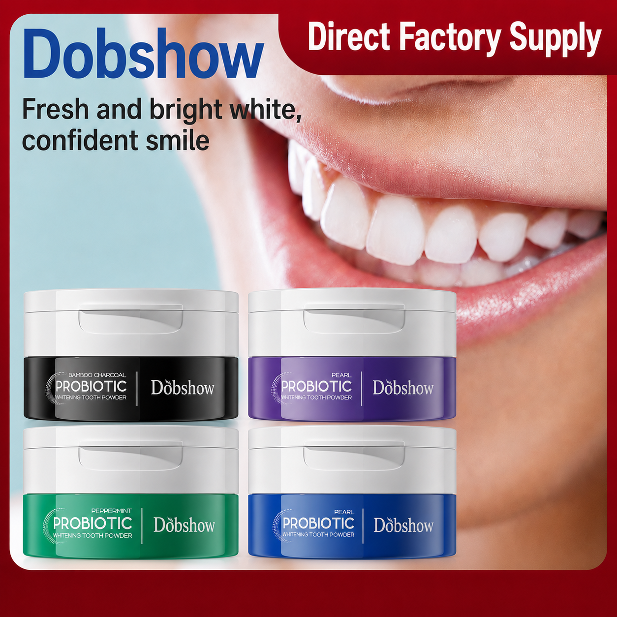 Dobshow® Probiotic Tooth Powder for Teeth Whitening & Stain Removal