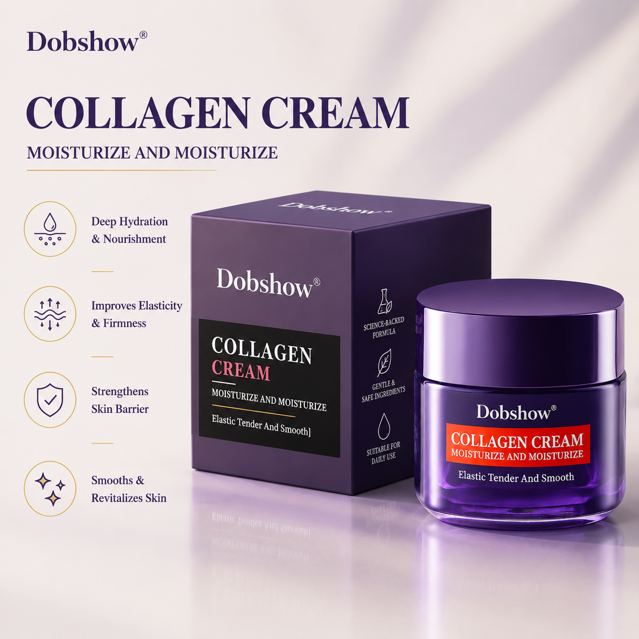 Dobshow®Collagen Firming Cream – Hydrating Face Moisturizer for Smooth Skin