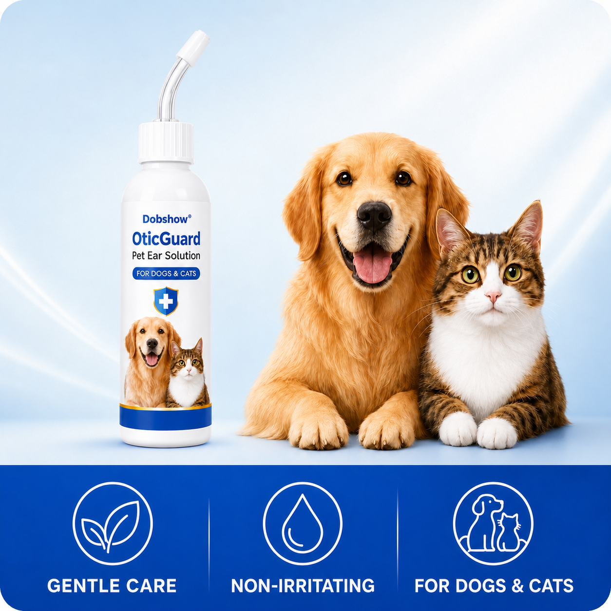 Dobshow® OticGuard Pet Ear Solution For Bacterial, Yeast & Ear Mite Care