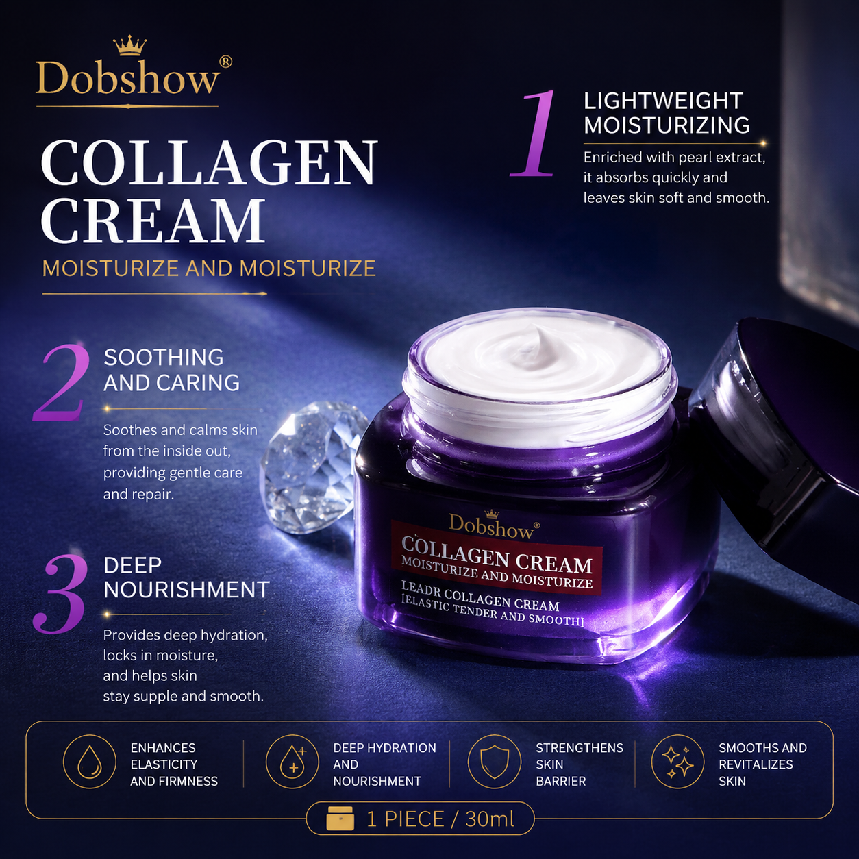 Dobshow®Collagen Firming Cream – Hydrating Face Moisturizer for Smooth Skin