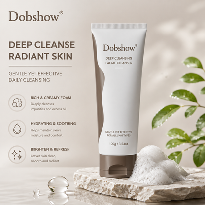 Dobshow®Black Tea Purifying Face Wash – Gentle Foaming Cleanser for Oily Skin & Pore Care